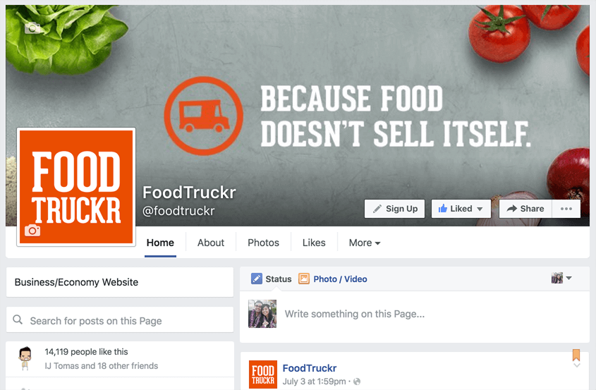 FoodTruckr Facebook group