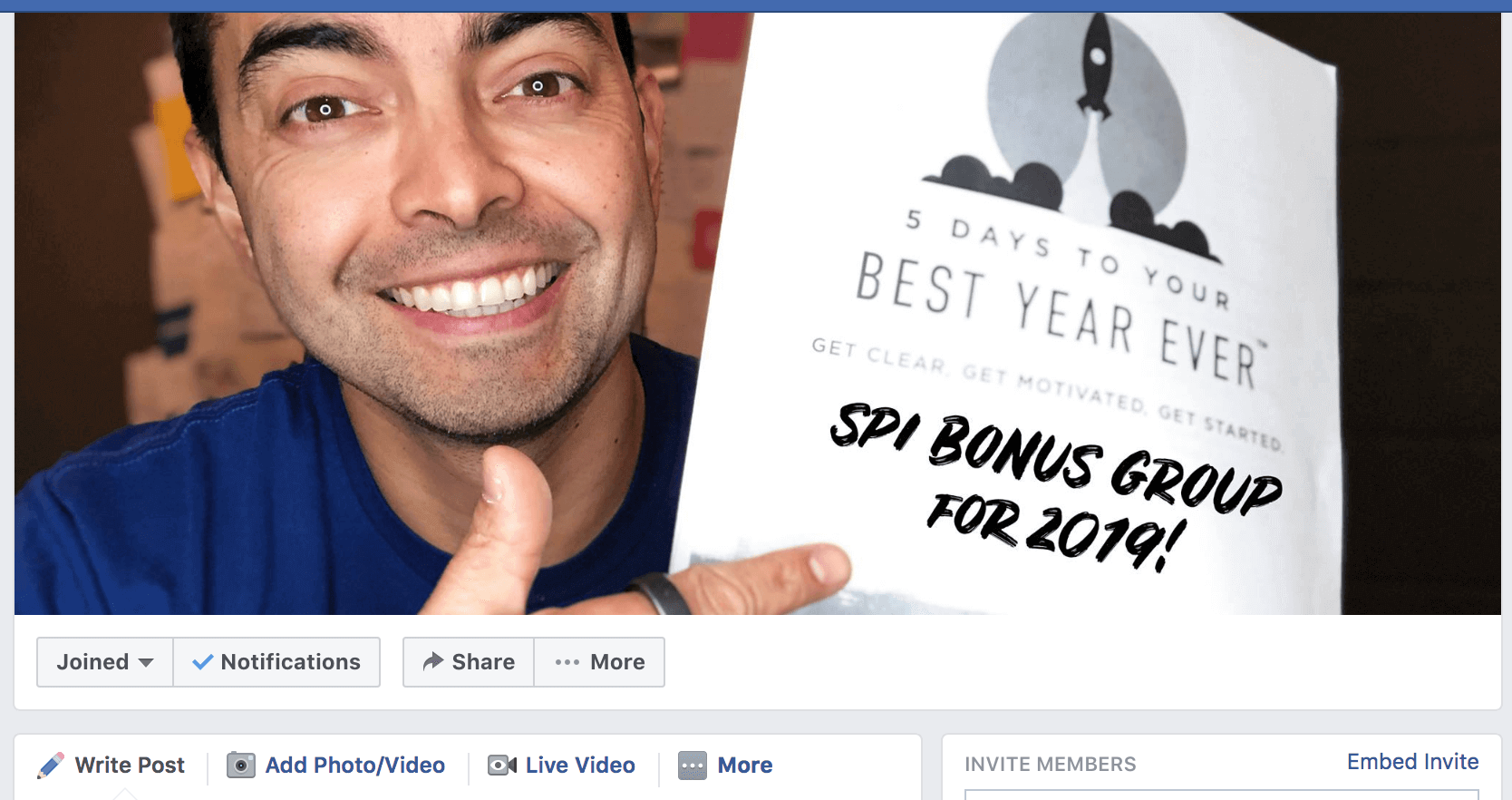 Screenshot of the SPI Facebook Bonus Group 2019