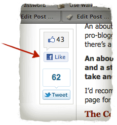 Like ShareBar Plugin, which shows the total number of Facebook and Twitter likes, as well as buttons to share and Tweet.