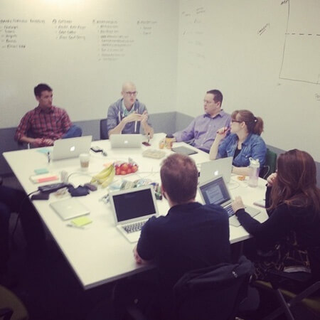 Team Flynn, with six people in a conference room.
