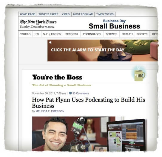 Pat in the New York Times section "You're the Boss: The Art of Running a Small Business."