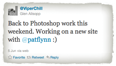 From @viperchill: Pat to Photoshop this weekend. Working on a new site with @patflynn :_