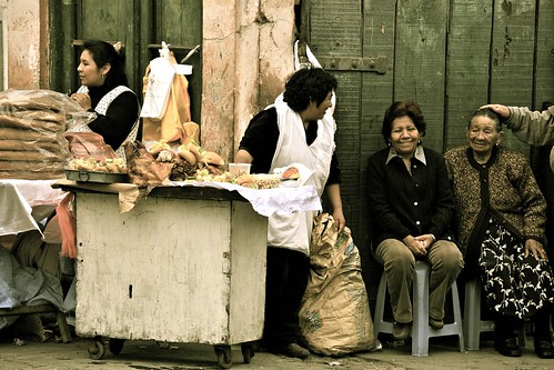 Image of a street vendor selling food