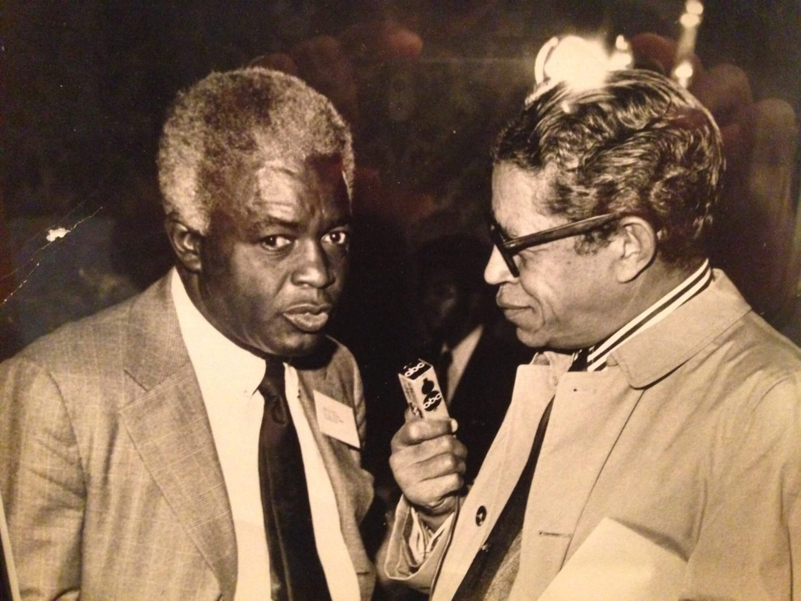 Randy's grandfather Mal Goode interviewing baseball Hall of Famer and civil rights icon Jackie Robinson for ABC