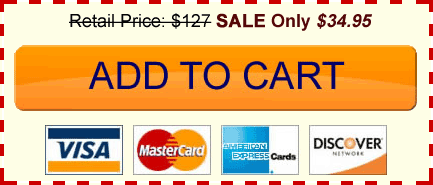 Orange 'Buy Now' button with credit card symbols below