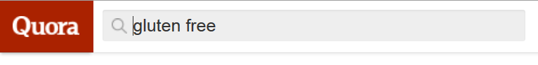Quora search box for term "Gluten Free" 87