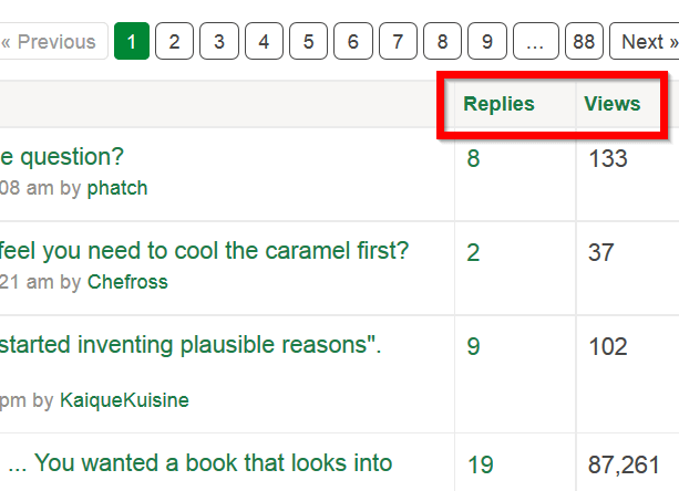 In the forum search results, this forum has a panel showing the number of replies and the number of views