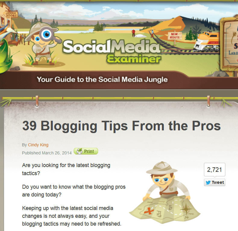 SME Post "39 Blogging Tips from the Pros"