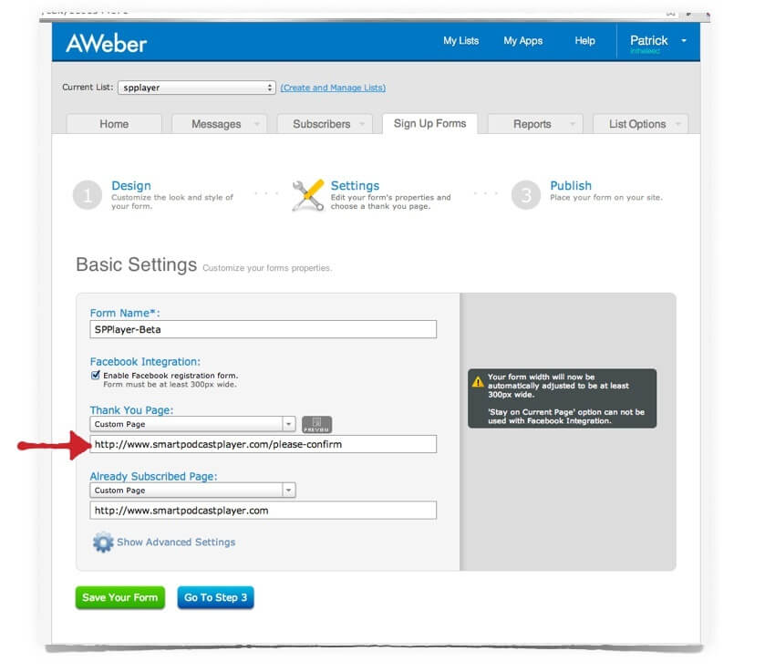 AWeber Sign Up Form basic settings has a place where you can set your Thank You Page to "Custom Page" and then enter the URL. This is common for most email service providers at some point in the opt-in setup process.