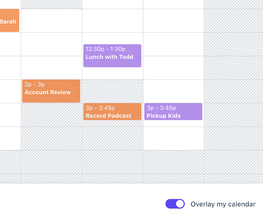 screenshot of SavvyCal calendar showing scheduled appointments