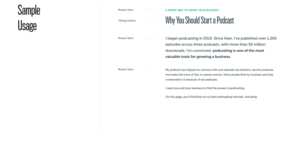 SPI style guide showing when and how to use the two fonts in headers, subheaders, and body text.