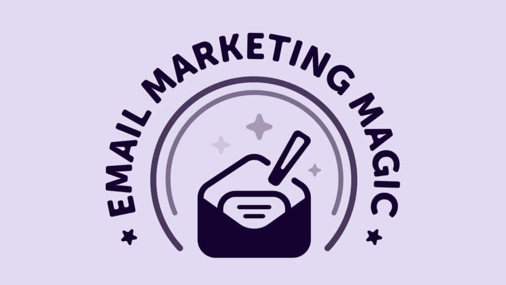 Email Marketing Magic logo with envelope in the middle