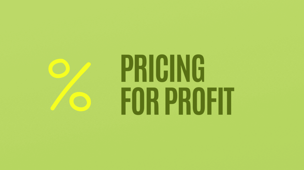 Pricing For Profit logo with a percentage icon