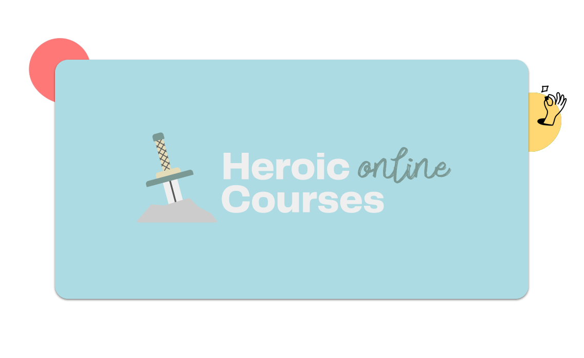 Heroic Online Courses logo with sword stuck into the ground next to the course name