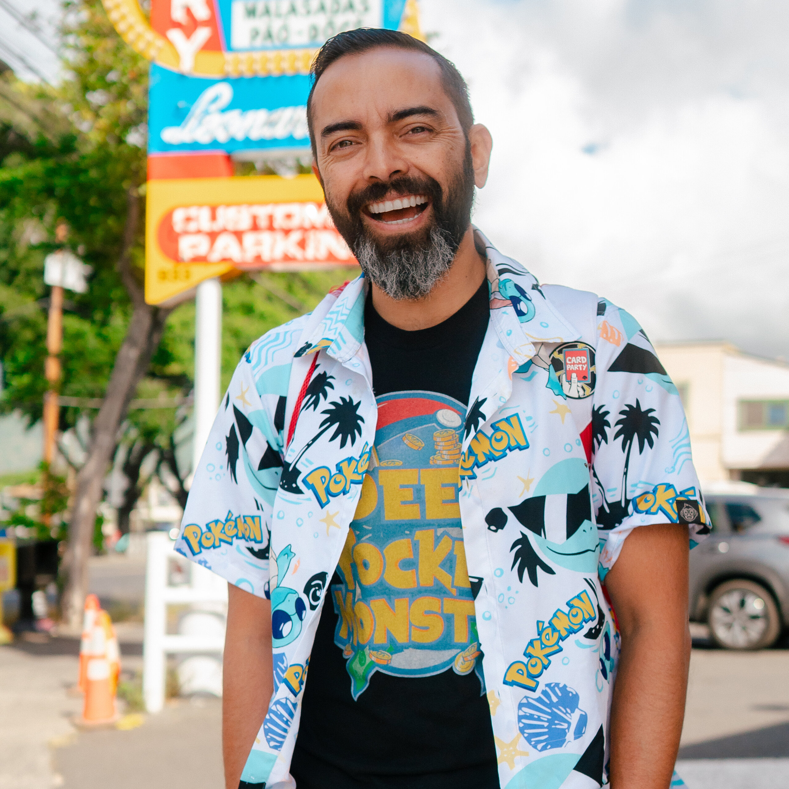 Pat Flynn wearing a Deep Pocket Monster tshirt