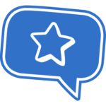 Speech bubble with star icon