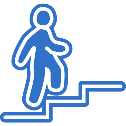 Person climbing a staircase icon